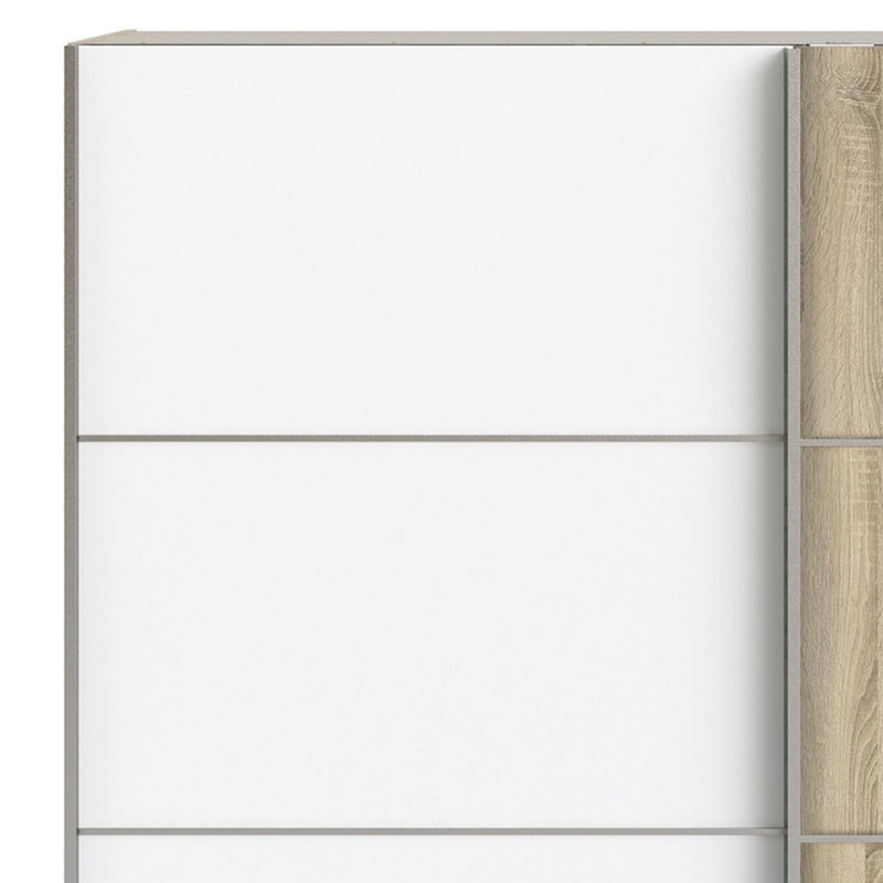 Verona Truffle Oak Finish Sliding Wardrobe by Lavishway | Wardrobe-28652