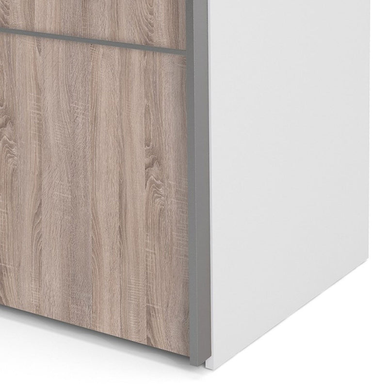 Verona Truffle Oak Finish Sliding Wardrobe by Lavishway | Wardrobe-28665