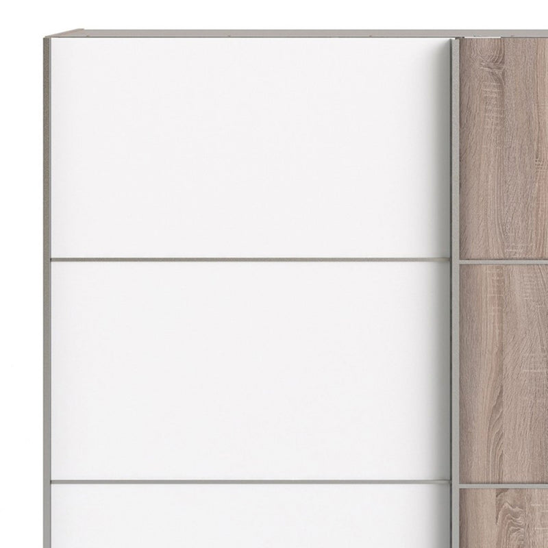 Verona Truffle Oak Finish Sliding Wardrobe by Lavishway | Wardrobe-28664