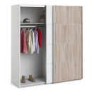 Verona Truffle Oak Finish Sliding Wardrobe by Lavishway | Wardrobe-28662
