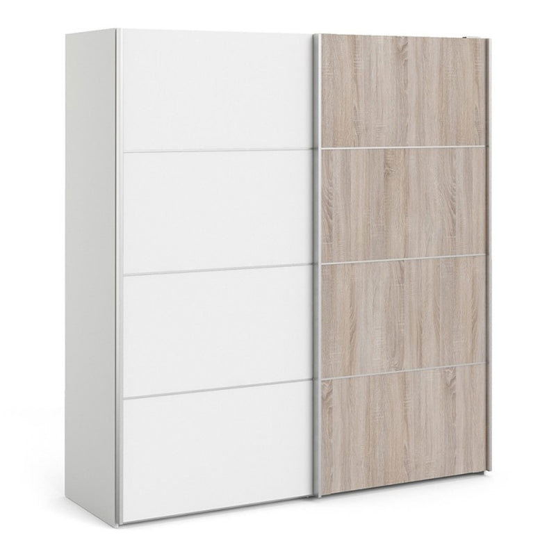 Verona Truffle Oak Finish Sliding Wardrobe by Lavishway | Wardrobe-28656