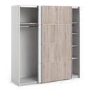 Verona Truffle Oak Finish Sliding Wardrobe by Lavishway | Wardrobe-28660