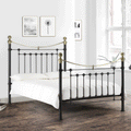 Victoria Powder Coated Metal Bed Frame by Lavishway | Metal Beds-60575