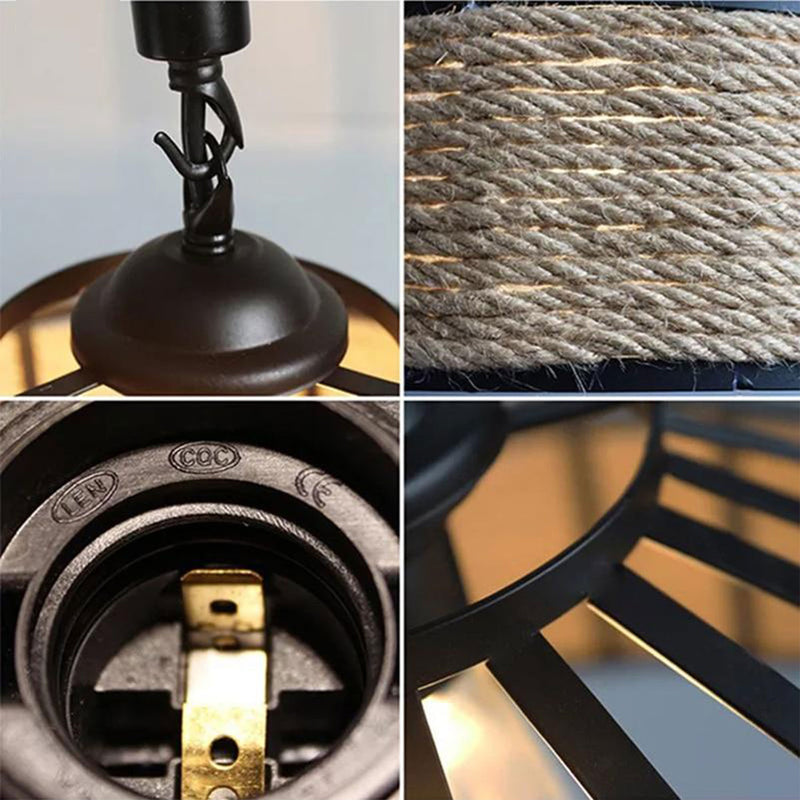 Vintage Hemp Rope Ceiling Light by Lavishway | Pendant Lighting-50079