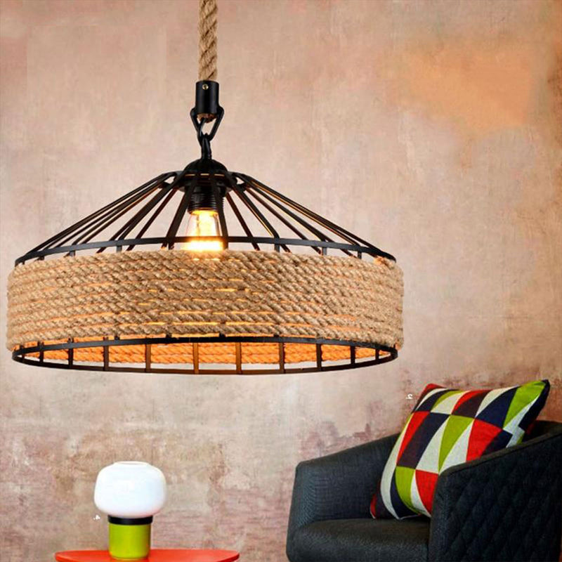 Vintage Hemp Rope Ceiling Light by Lavishway | Pendant Lighting-50076