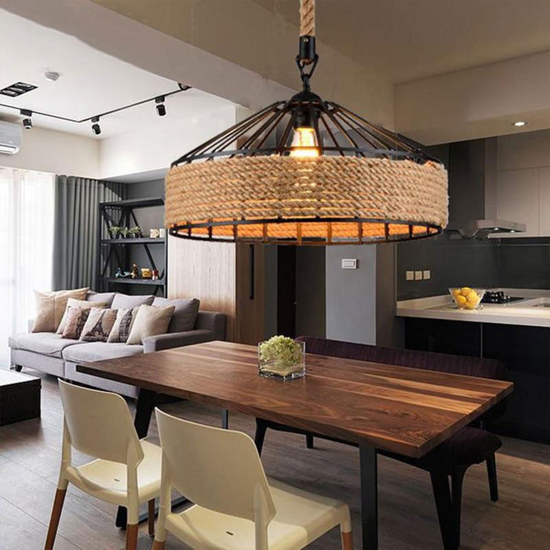 Vintage Hemp Rope Ceiling Light by Lavishway | Pendant Lighting-50074