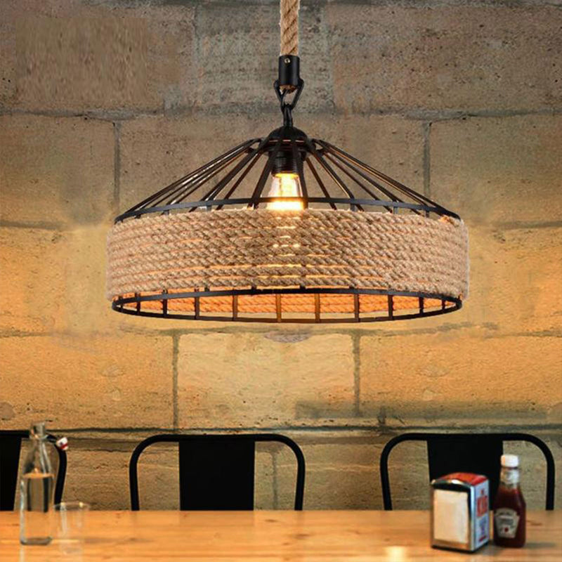 Vintage Hemp Rope Ceiling Light by Lavishway | Pendant Lighting-50075