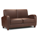 Vivo Faux Leather Chestnut 2 Seater Sofa by Lavishway | Leather Sofa-60557