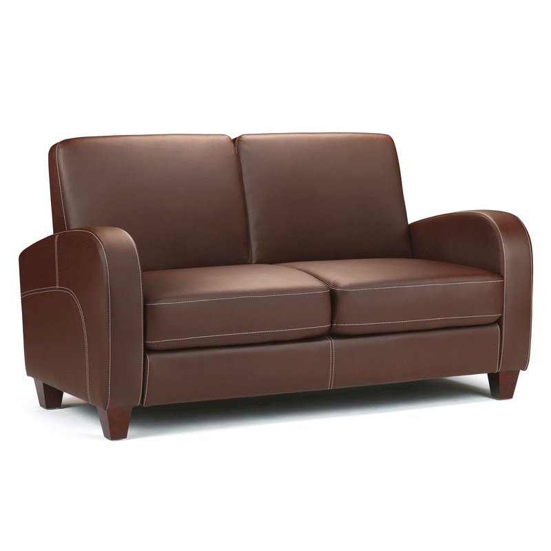 Vivo Faux Leather Chestnut 2 Seater Sofa by Lavishway | Leather Sofa-60557