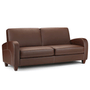 Vivo Faux Leather Chestnut 3 Seater Sofa by Lavishway | Leather Sofa-60546