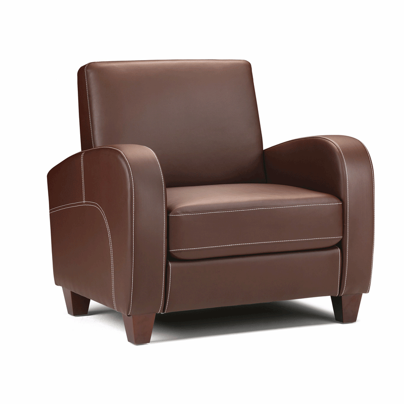 Vivo Faux Leather Chestnut Finish Armchair by Lavishway | Leather Sofa-60531