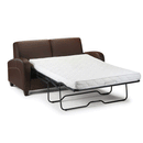 Vivo Leather Chestnut Finish Foldout Sofa Bed by Lavishway | Sofa Beds-60529