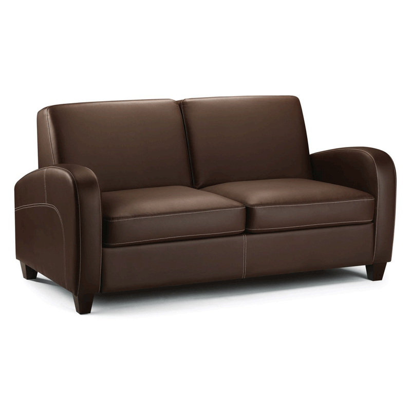 Vivo Leather Chestnut Finish Foldout Sofa Bed by Lavishway | Sofa Beds-60530
