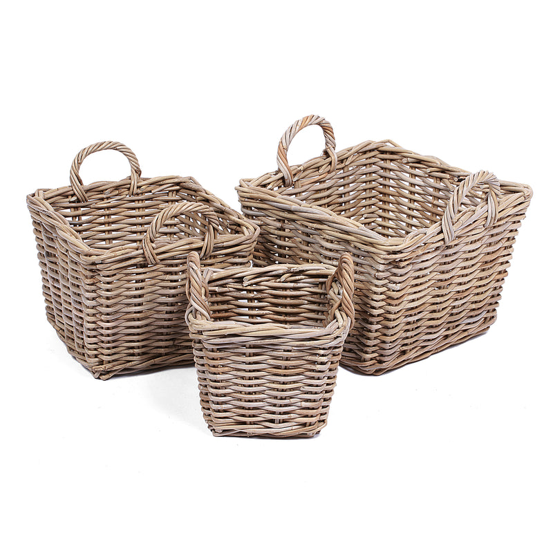 Wicklewood Wicker Baskets - Set of 3 by Lavishway | Storage Baskets & Boxes-36072