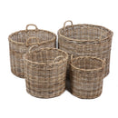 Wicklewood Wicker Round Baskets - Set of 4 by Lavishway | Storage Baskets & Boxes-36070