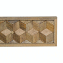 Isabelle Oak Finish Cube Carved Bedside Table by Lavishway | Bedside Tables-51738