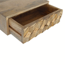 Isabelle Oak Finish Cube Carved Bedside Table by Lavishway | Bedside Tables-51734