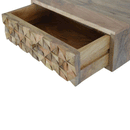 Isabelle Wall Mounted Diamond Carved Bedside by Lavishway | Bedside Tables-51699