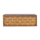 Isabelle Wall Mounted Gold Art Bedside Table by Lavishway | Bedside Tables-51689