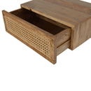Isabelle Wall Mounted Ratten Bedside Table by Lavishway | Bedside Tables-51656