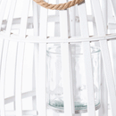 Wicker Glass Candle Holder Bulbous Lantern by Lavishway | Candle Holders-51350