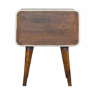 Xender White Outline Curved Bedside Table by Lavishway | Bedside Tables-51988