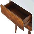 Xender White Outline Curved Bedside Table by Lavishway | Bedside Tables-51990