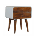 Xender White Outline Curved Bedside Table by Lavishway | Bedside Tables-51986