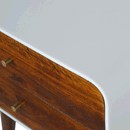 Xender White Outline Curved Bedside Table by Lavishway | Bedside Tables-51993