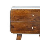 Xender White Outline Curved Bedside Table by Lavishway | Bedside Tables-51992