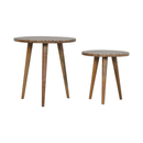 Xender White Patterned Nest Of 2 Stools by Lavishway | Nest of Tables-51937