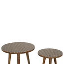 Xender White Patterned Nest Of 2 Stools by Lavishway | Nest of Tables-51940