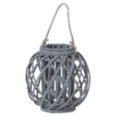 Wicker Candle Holder Basket Grey Lantern by Lavishway | Candle Holders-51357
