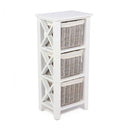 Wicklewood White Vertical 3 Basket Cabinet by Lavishway | Bookcases & Shelves-33740