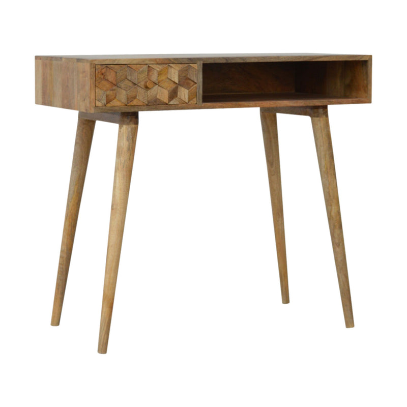 Williston 1 Cube Carved Drawers Writing Desk by Lavishway | Reclaimed Wood Desks-21375
