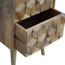 Williston 2 Cube Carved Drawers Bedside Table by Lavishway | Bedside Tables-21421