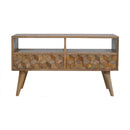 Williston 2 Cube Carved Drawers TV Unit by Lavishway | TV Units Cabinets-21383