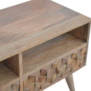 Williston 2 Cube Carved Drawers TV Unit by Lavishway | TV Units Cabinets-21386