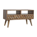 Williston 2 Cube Carved Drawers TV Unit by Lavishway | TV Units Cabinets-21382