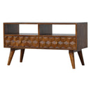 Williston 2 Drawers Cube Carved TV Unit by Lavishway | TV Units Cabinets-21876