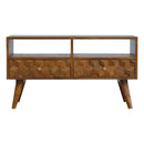 Williston 2 Drawers Cube Carved TV Unit by Lavishway | TV Units Cabinets-21875