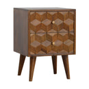 Williston Cube Carved 2 Drawers Bedside Table by Lavishway | Bedside Tables-21901