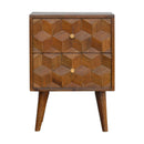 Williston Cube Carved 2 Drawers Bedside Table by Lavishway | Bedside Tables-21902