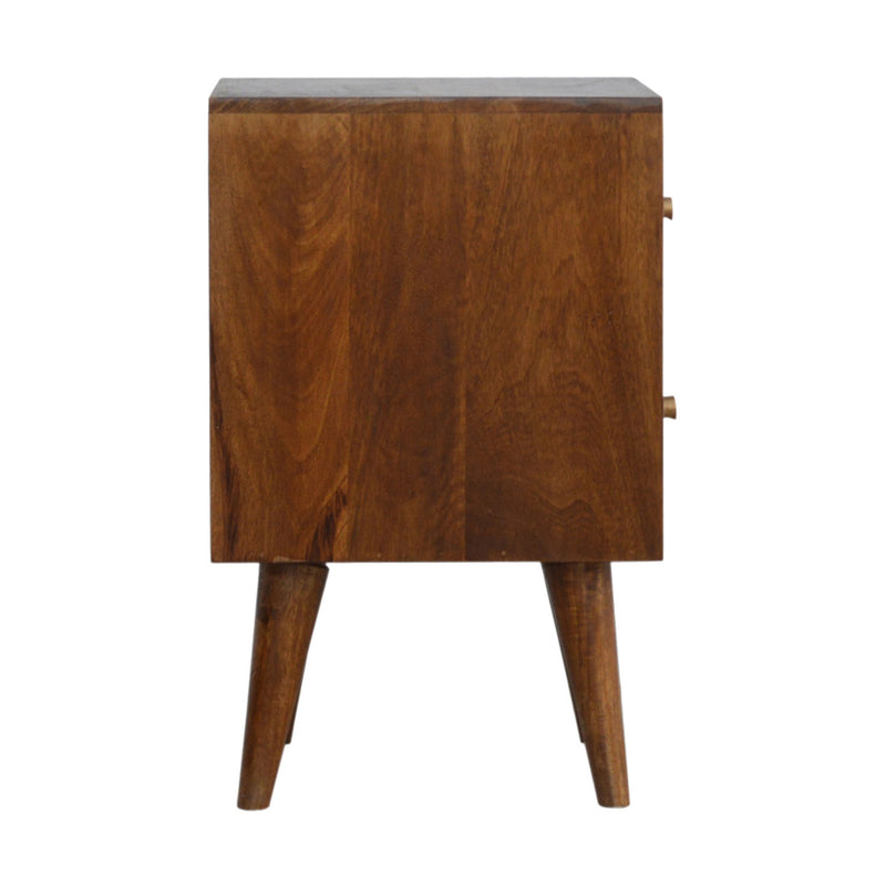 Williston Cube Carved 2 Drawers Bedside Table by Lavishway | Bedside Tables-21905