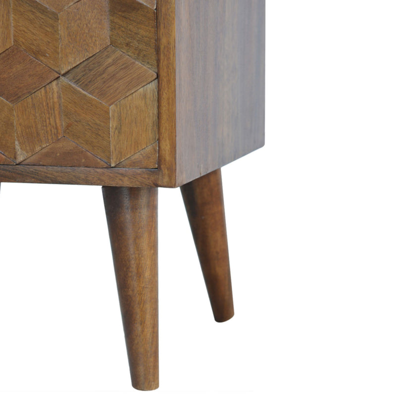 Williston Cube Carved 2 Drawers Bedside Table by Lavishway | Bedside Tables-21908