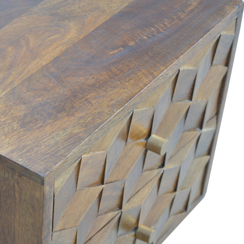 Williston Cube Carved 2 Drawers Bedside Table by Lavishway | Bedside Tables-21906
