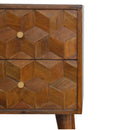 Williston Cube Carved 2 Drawers Bedside Table by Lavishway | Bedside Tables-21903