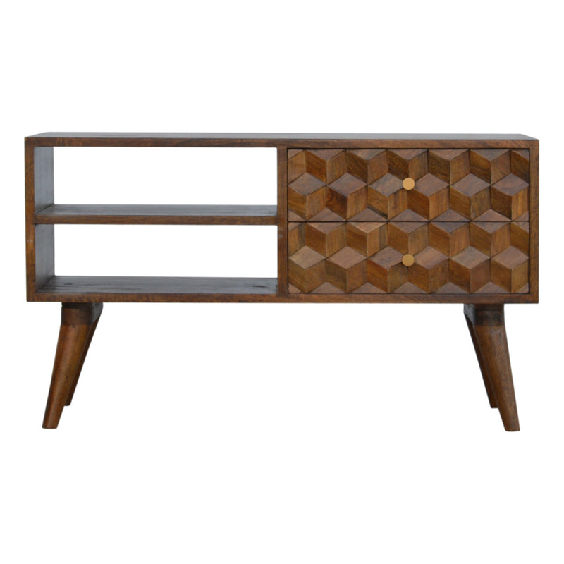 Williston Cube Carved Media Unit by Lavishway | TV Units Cabinets-21884