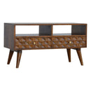 Williston Diamond Carved 2 Drawers TV Unit by Lavishway | TV Units Cabinets-21774