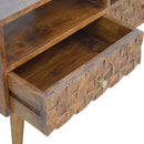 Williston Diamond Carved 2 Drawers TV Unit by Lavishway | TV Units Cabinets-21779